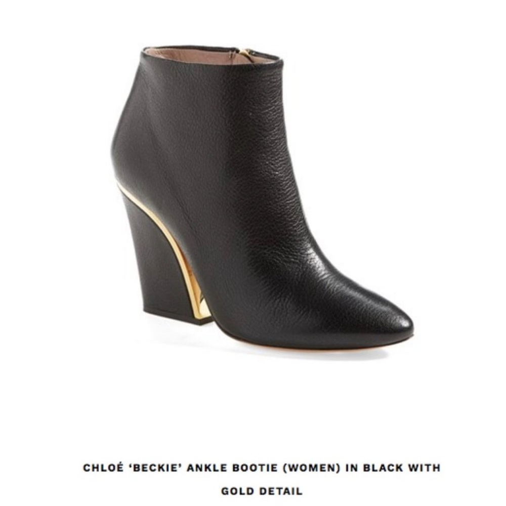 Chloe Beckie Calfskin Genuine Leather Ankle Boots